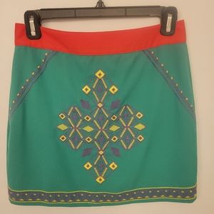 Embroidered mini skirt